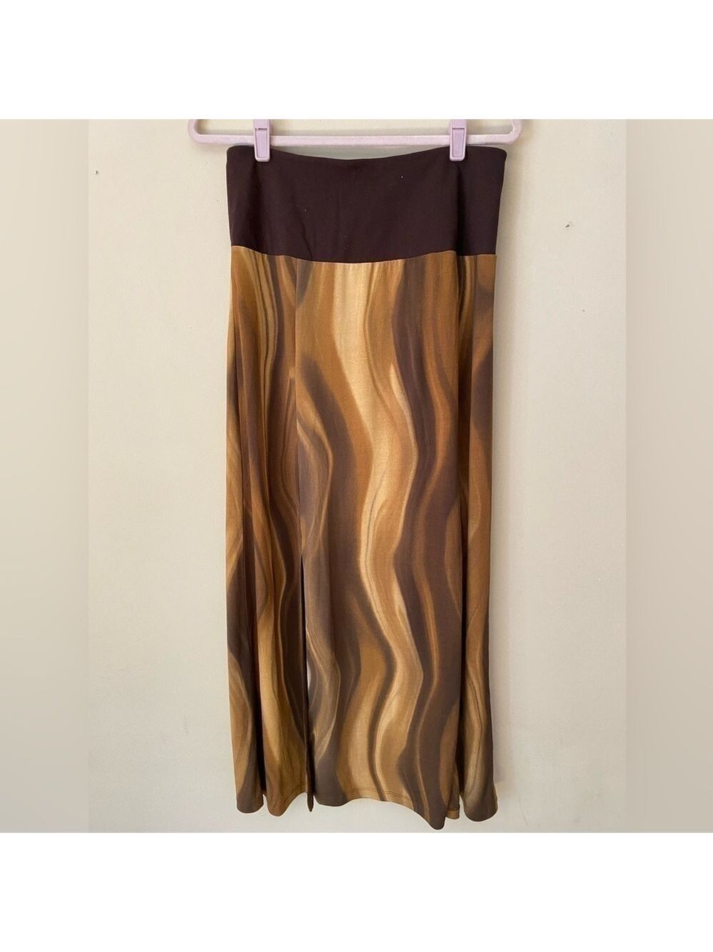 Women With Control by Renée Greenstein Brown Carwash Hem Skirt M
